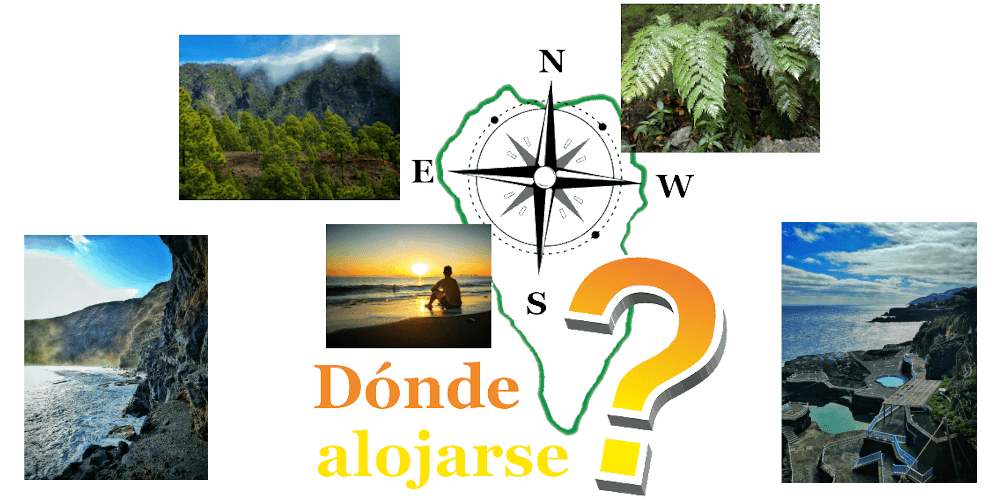 Muestra diversas zonas donde alojarse en la Palma