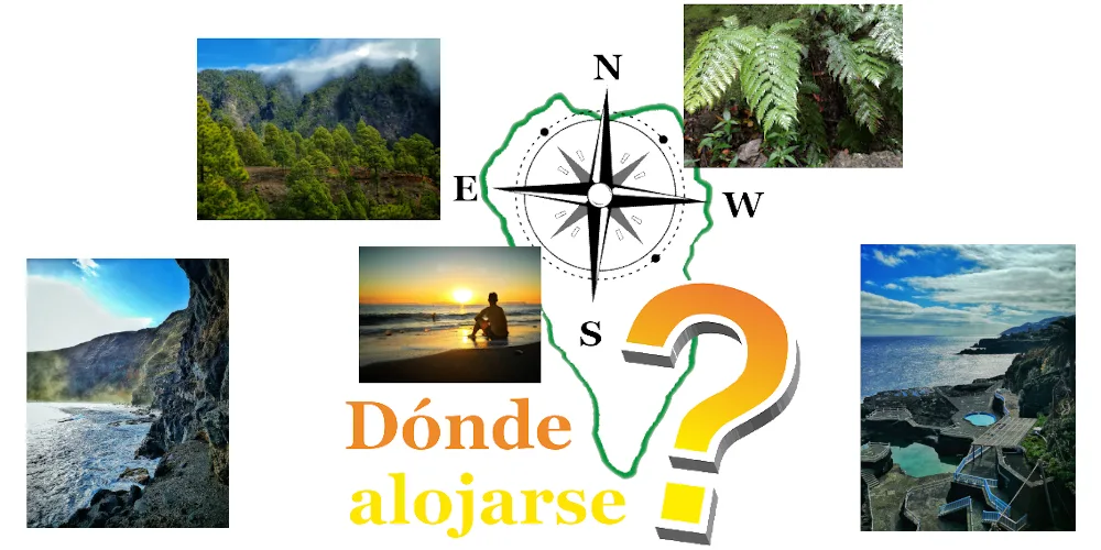 Muestra diversas zonas donde alojarse en la Palma