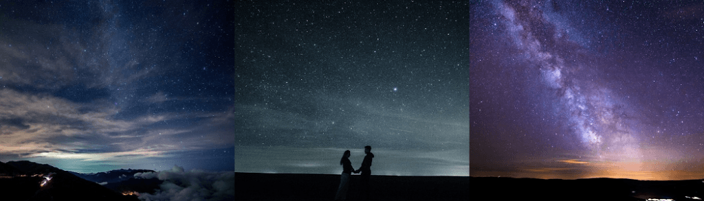 Muestra los cielos nocturnos de la isla bonita.