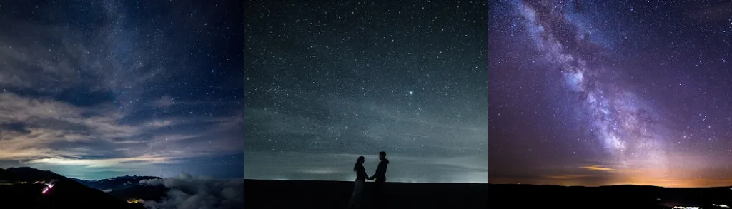 Muestra los cielos nocturnos de la isla bonita.