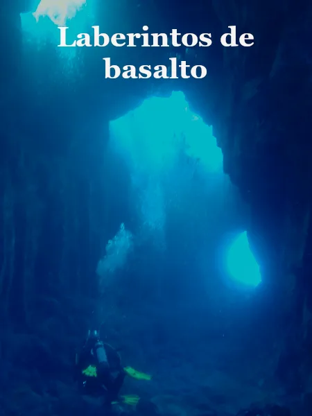 Inmersión dentro de las cavernas volcánicas de la Palma. Buceando en la inmersión de la Catedral.