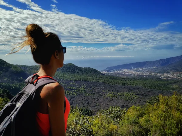 Vistas que ofrece la ruta MTB de la Hilera hacia el Valle de Aridane, en la Palma.